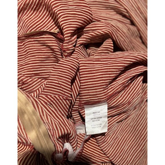 Eva France Womens Chic Jumpsuit S Brick Red White Striped Sleeveless Wide Leg - Picture 5 of 6